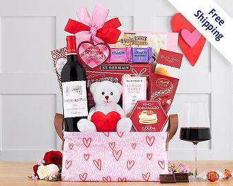 Vintners Path Valentines Cabernet Gift Basket Free Shipping